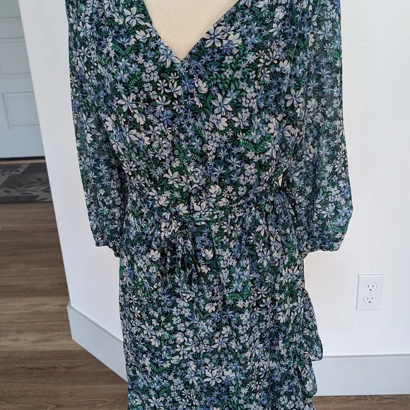 Karl Lagerfeld | Dresses | Karl Lagerfeld Blue Green Ruffled Midi Dress |  Poshmark